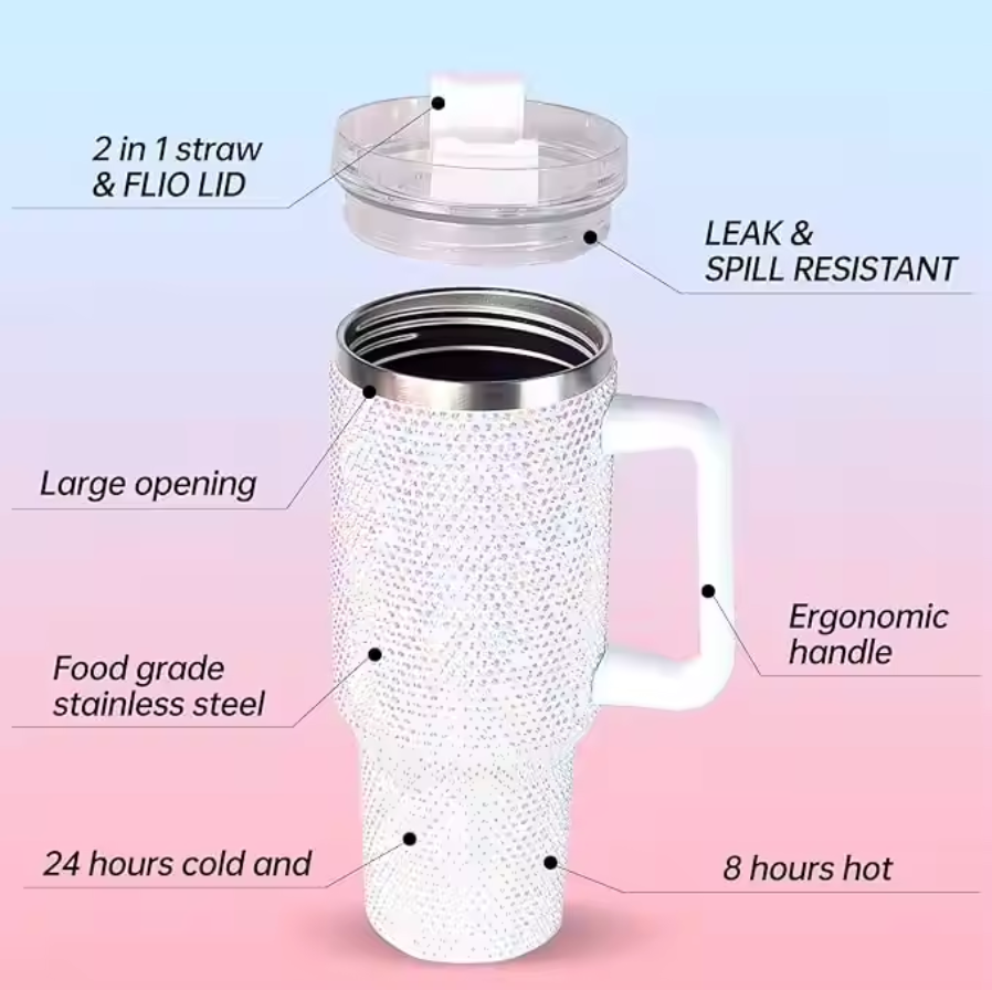 Studded Stainless Steel Tumbler 40oz